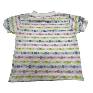 Vintage Health-tex Stantogs Kids 24M Knit Top Fair Isle Stripe Pink Purple USA